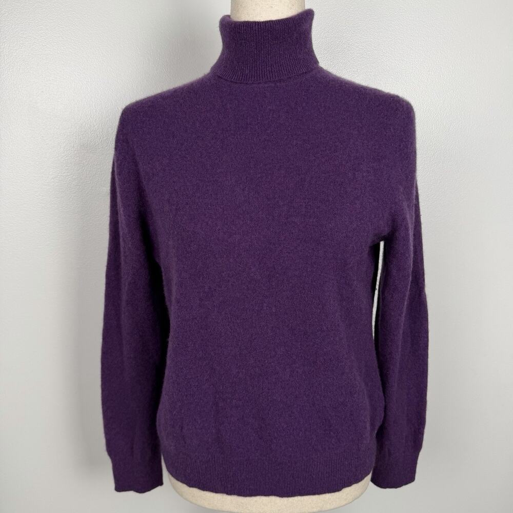 Apt. 9 100% Cashmere Purple Turtleneck Sweater Women’s XL Fits Medium READ